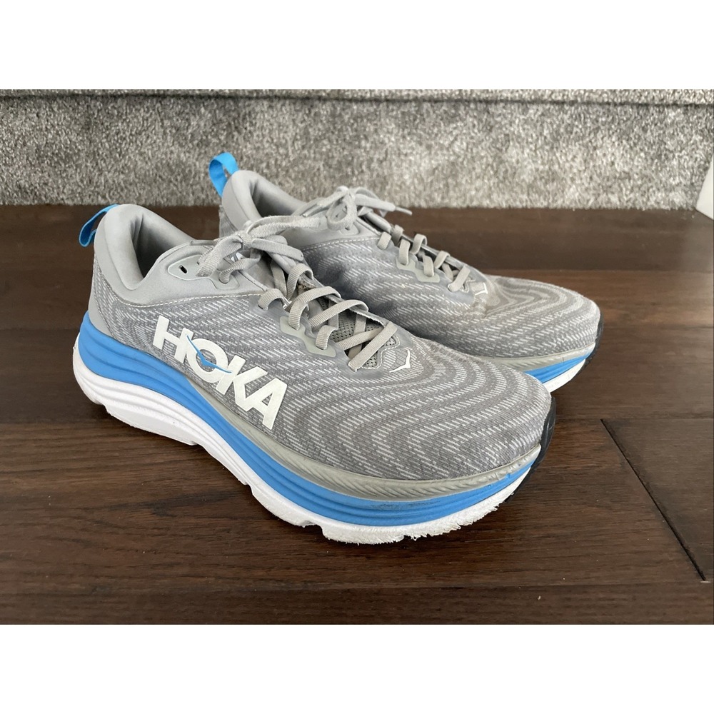 Hoka Gaviota 5 Wide Mens Size 12 Limestone Diva Blue Running Shoes 1134234